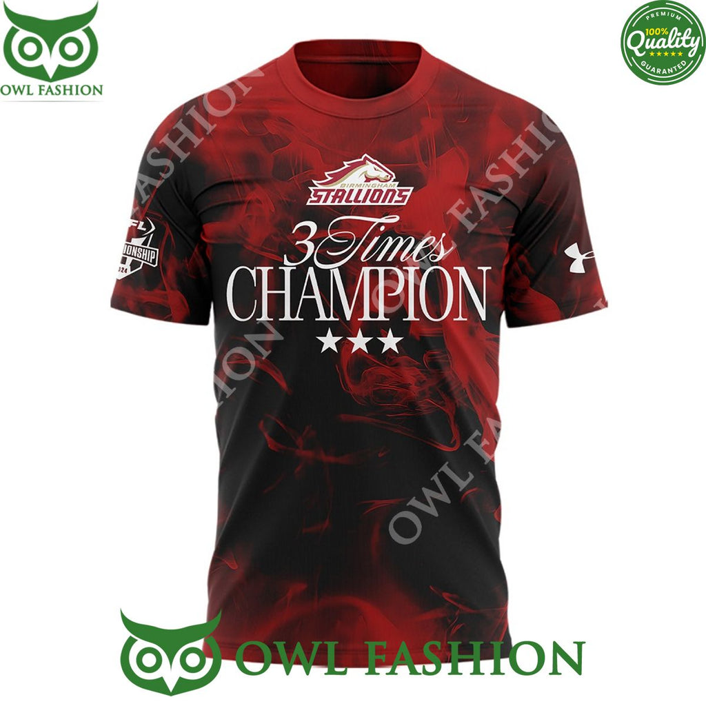 Birmingham Stallions 3 times champion back to back USFL 3d t shirt