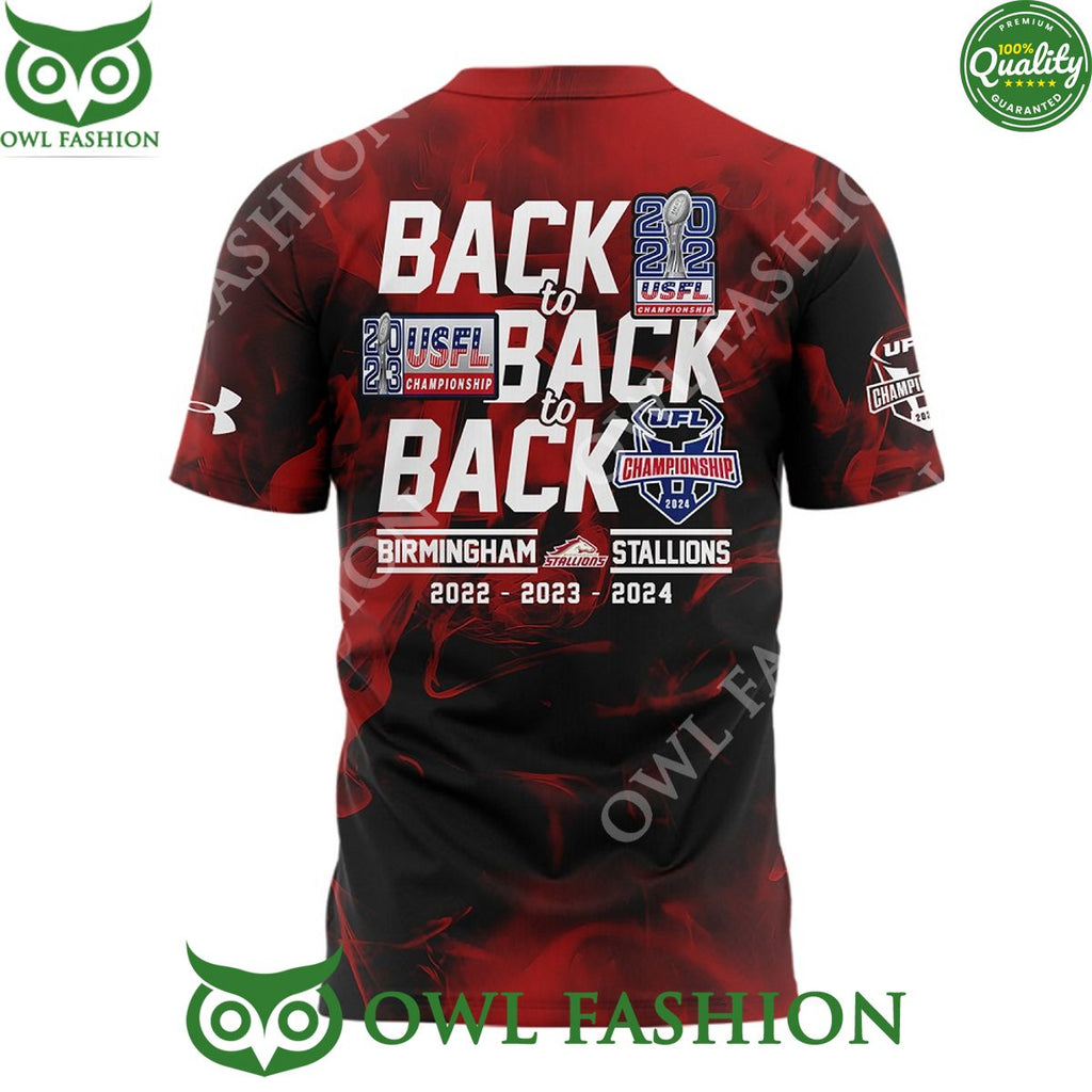 Birmingham Stallions 3 times champion back to back USFL 3d t shirt