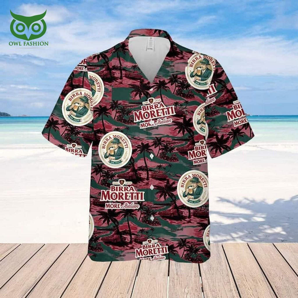 Birra Moretti beer Island Pattern Hawaiian Shirt