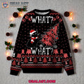Black Cat What What Ugly Christmas Sweater