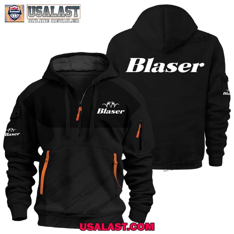Blaser Gun Logo Brand Custom Name Heavy Zip Hoodie