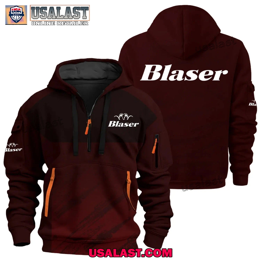 Blaser Gun Logo Brand Custom Name Heavy Zip Hoodie