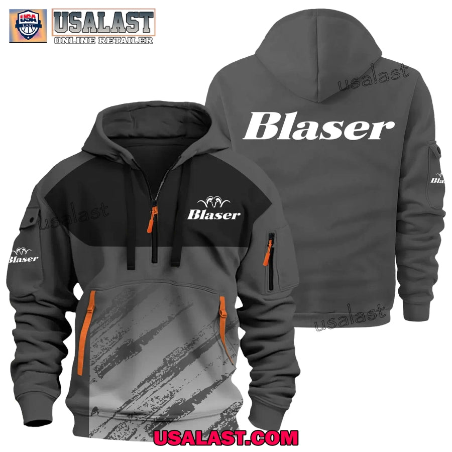 Blaser Gun Logo Brand Custom Name Heavy Zip Hoodie