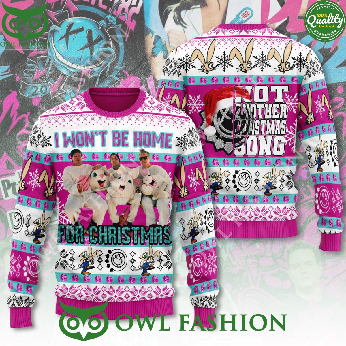 Blink 182 I wont be home For Christmas no another Xmas Song 3D Ugly Sweater