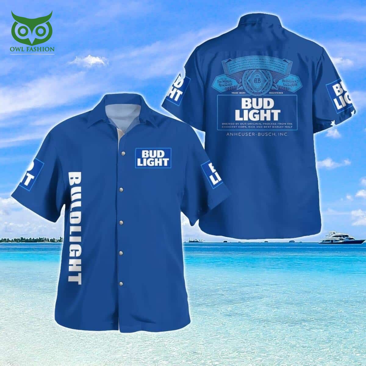 Blue Aloha Bud Light Premium Hawaiian Shirt Beer Lovers Gift