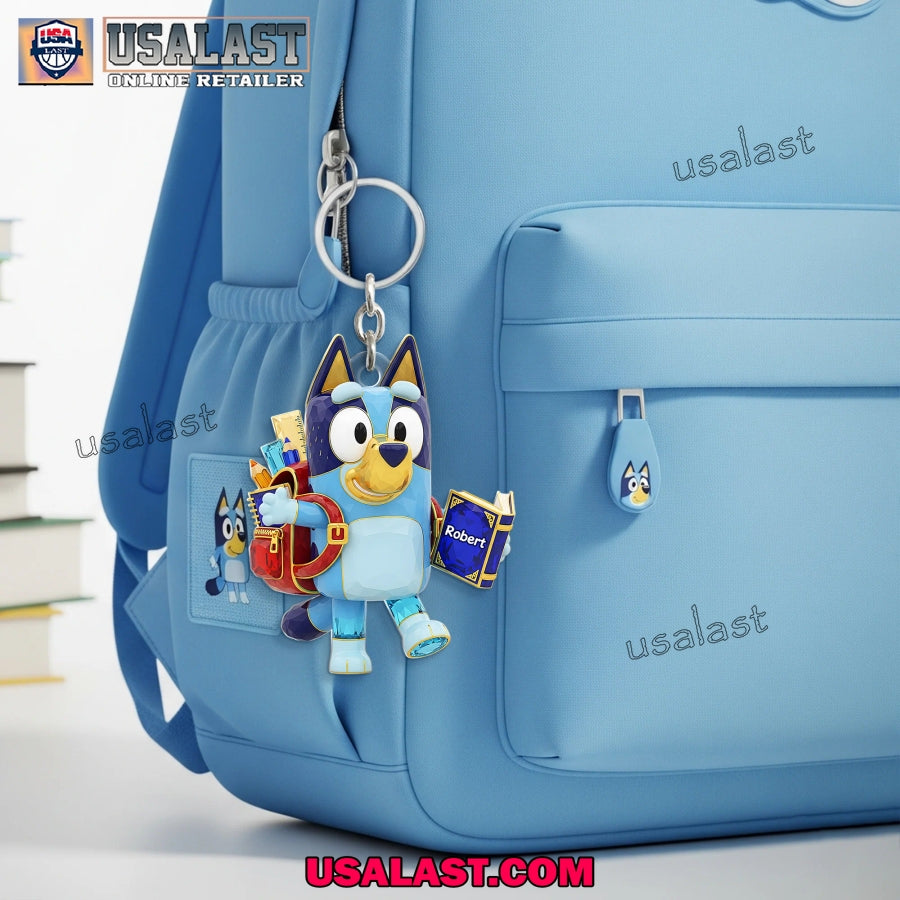 Bluey Dog Back To School Custom Acrylic Keychain