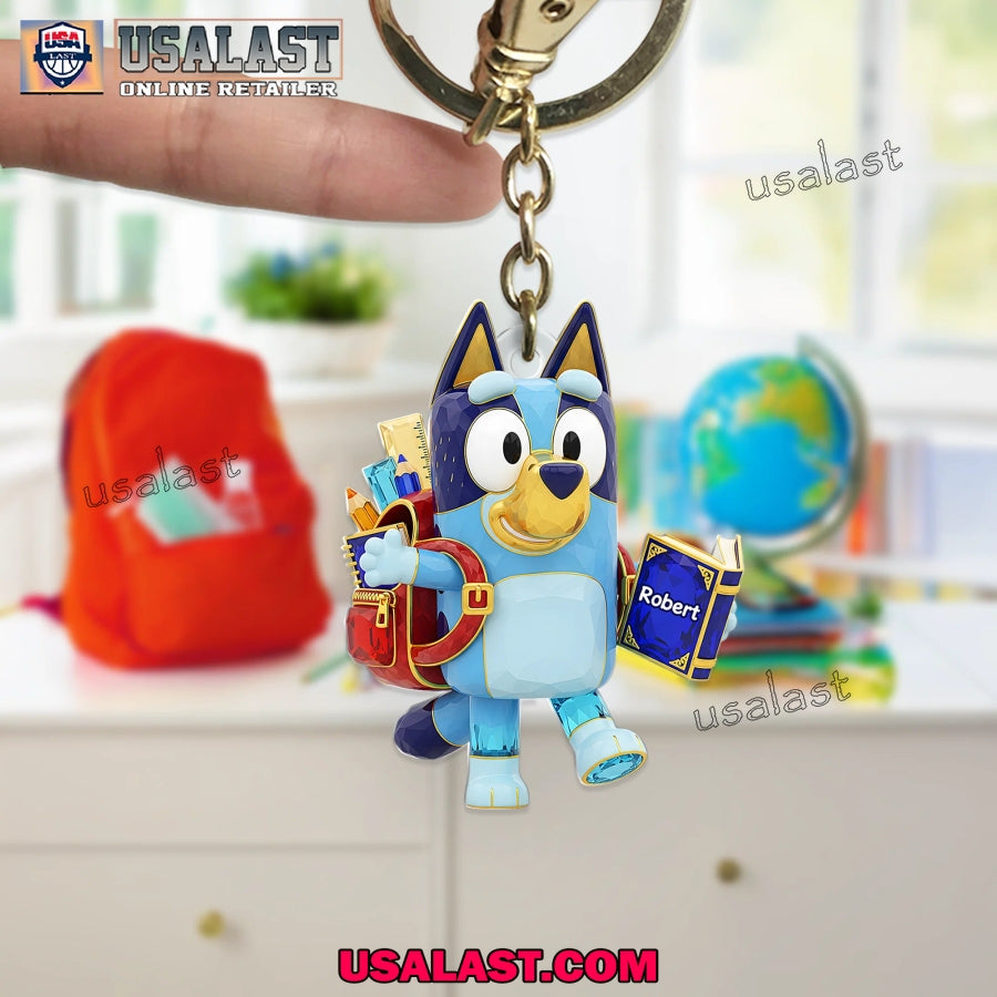 Bluey Dog Back To School Custom Acrylic Keychain