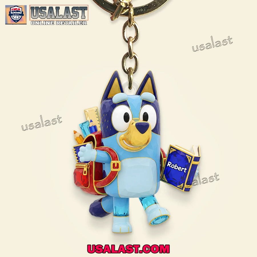 Bluey Dog Back To School Custom Acrylic Keychain