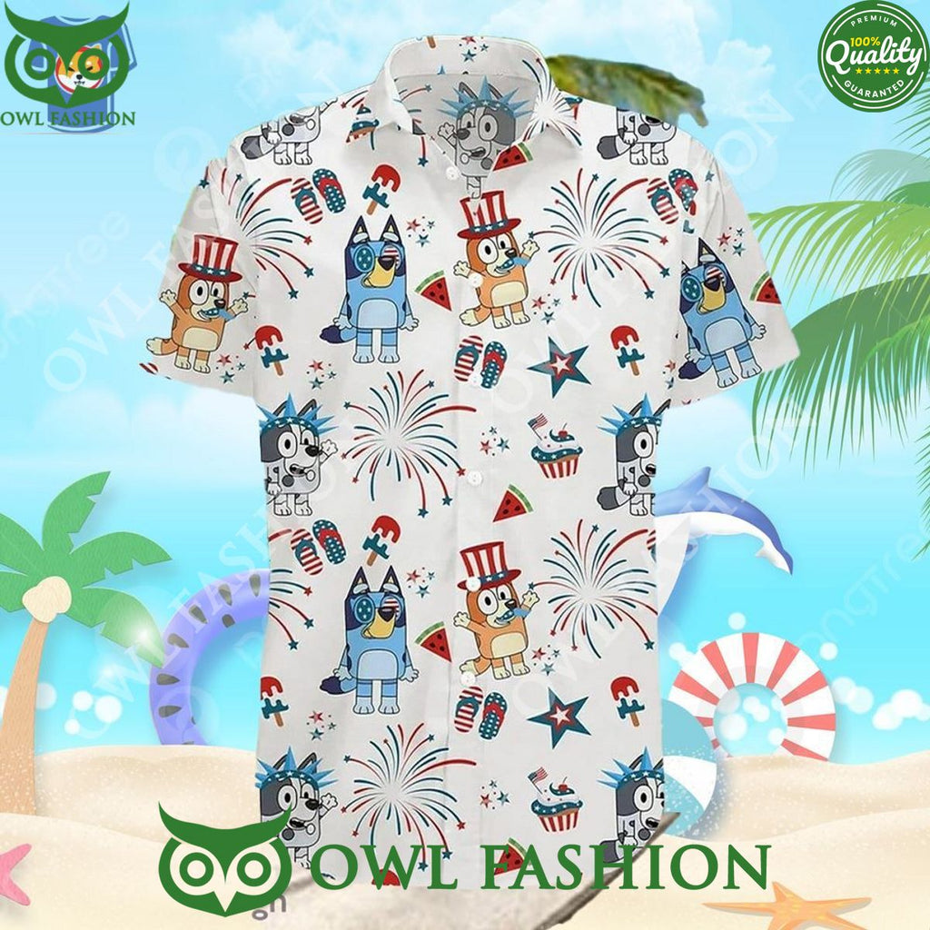 Bluey Funny 4Th Of July Hawaiian Shirt Bluey
