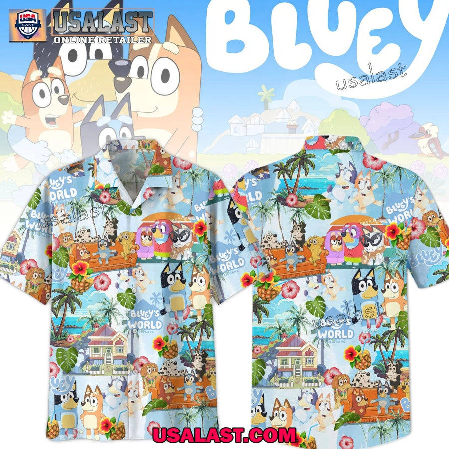 Bluey Tropical Short Sleeve Button Shirt