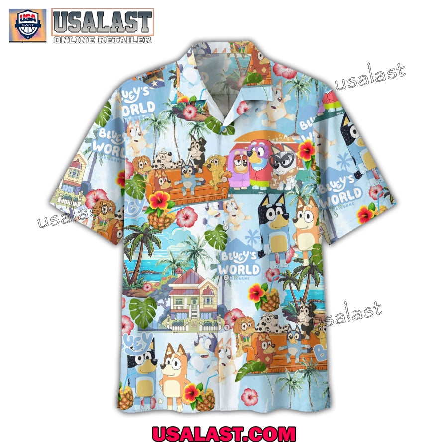 Bluey Tropical Short Sleeve Button Shirt