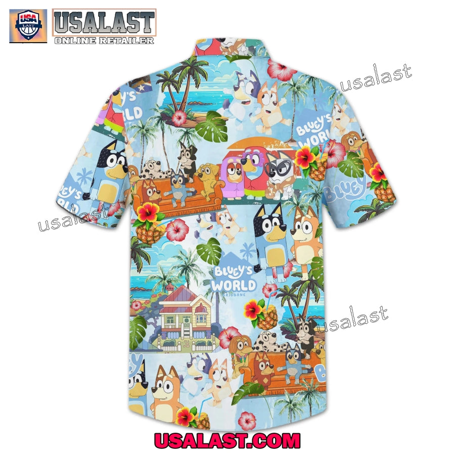 Bluey Tropical Short Sleeve Button Shirt