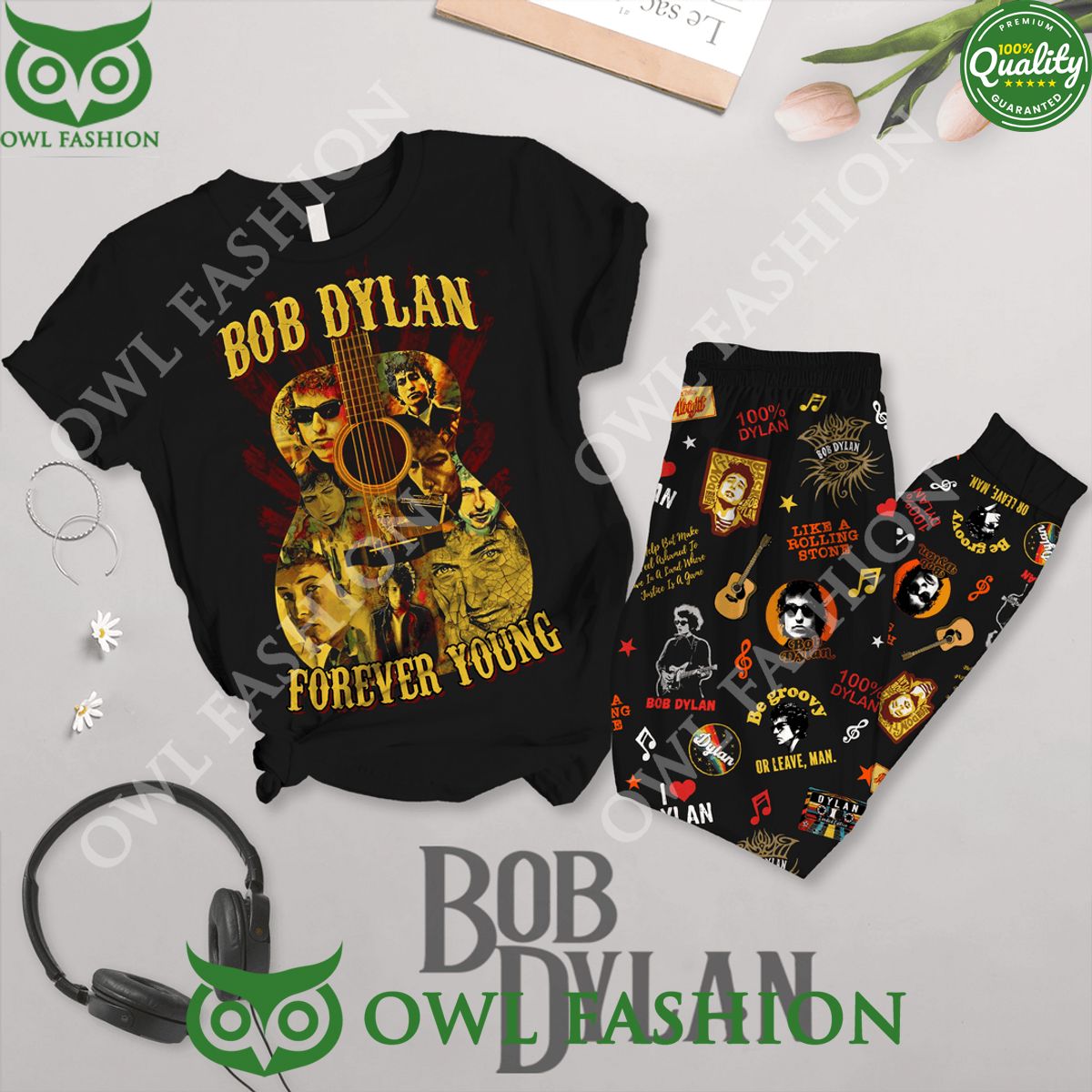 bob dylan forever young Guitarist pajamas set