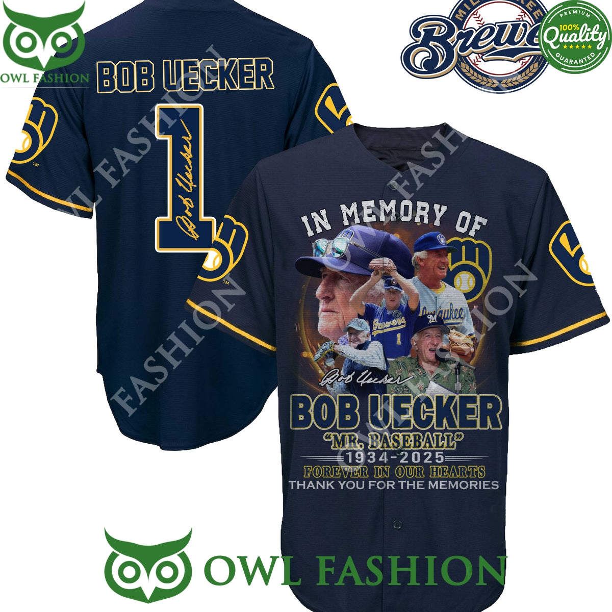 Bob Eucker Number 1 Mr Baseball 1934 2025 for memories Baseball jersey