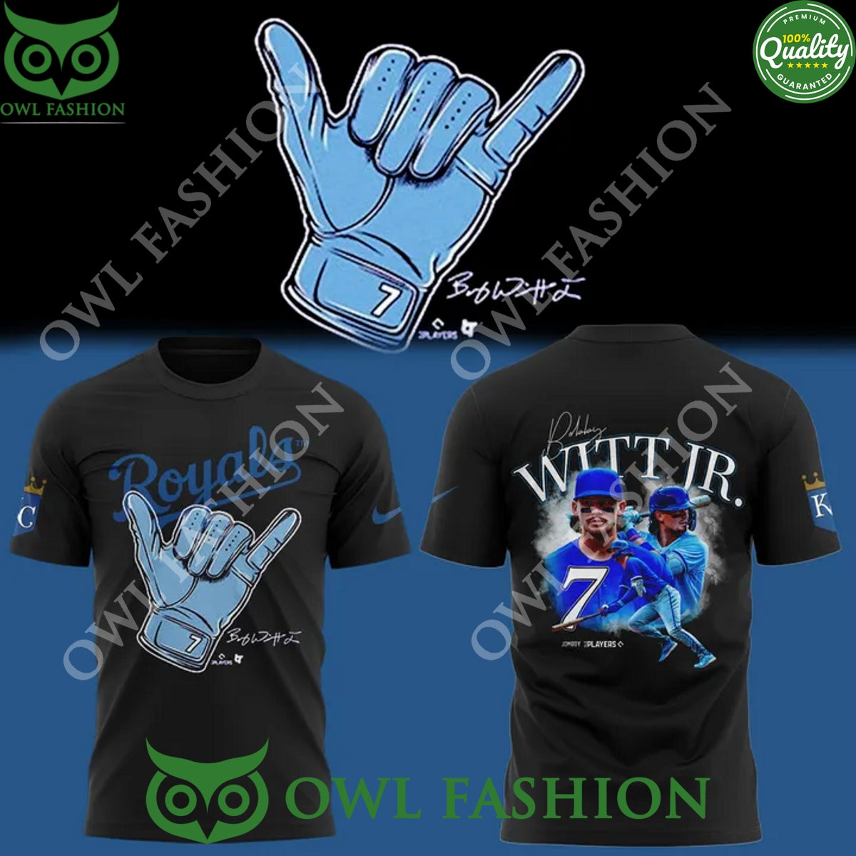 Bobby Witt Jr hand sign signature Royals baseball t shirt