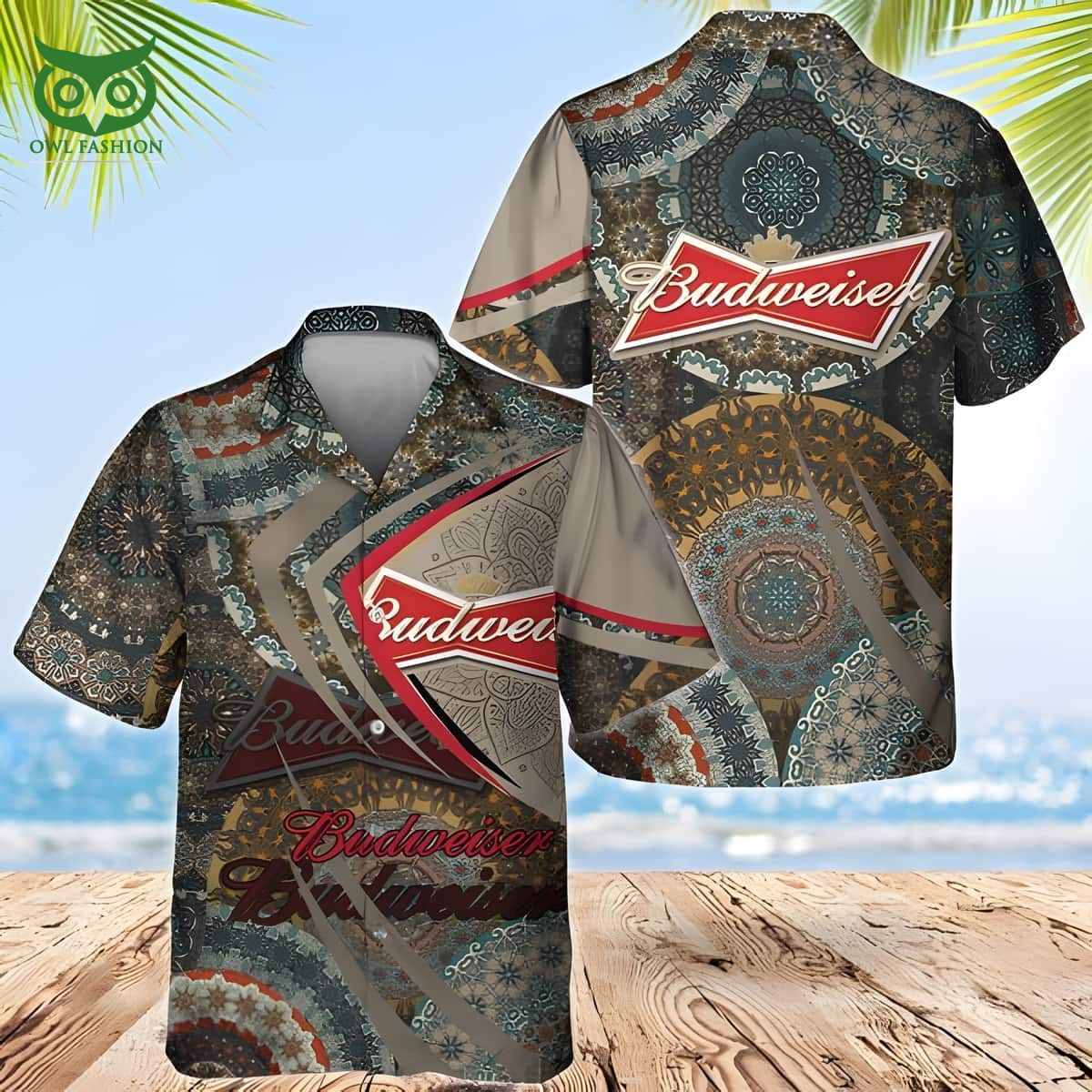 Boho Mandala Pattern Budweiser Beer Hawaiian Shirt