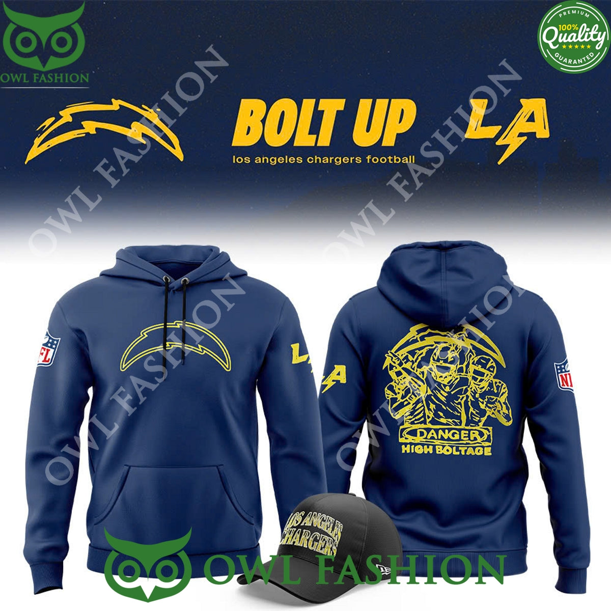 Bolt up Los Angeles Chargers Football Danger high boltage hoodie