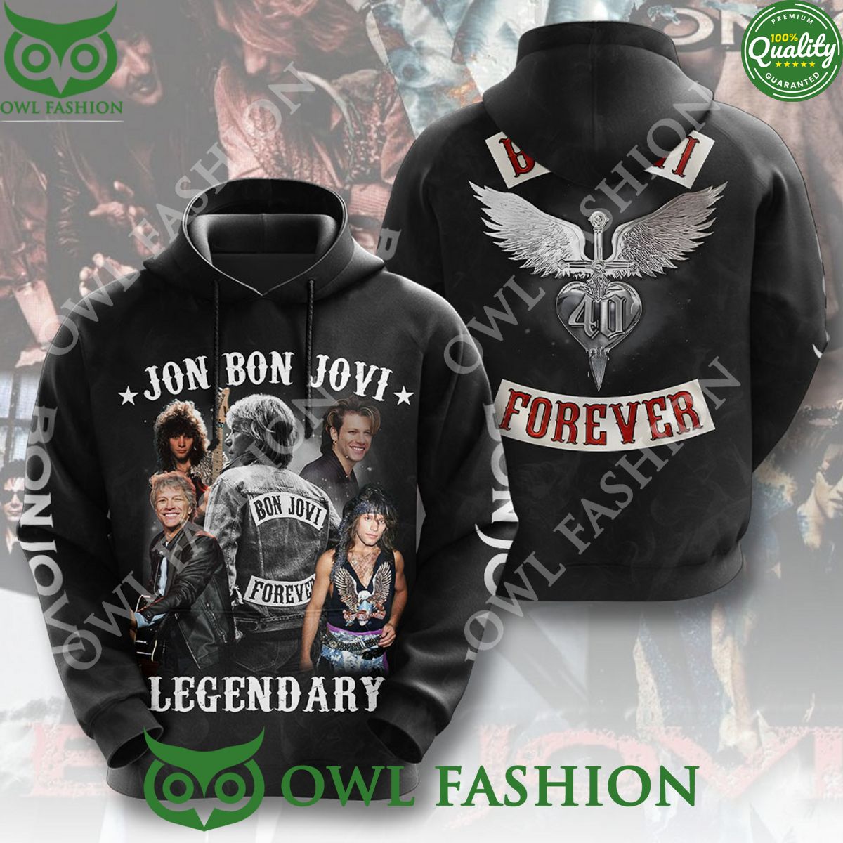 Bon Jovi Forever Legendary 40 Limited 3D Tshirt Hoodie