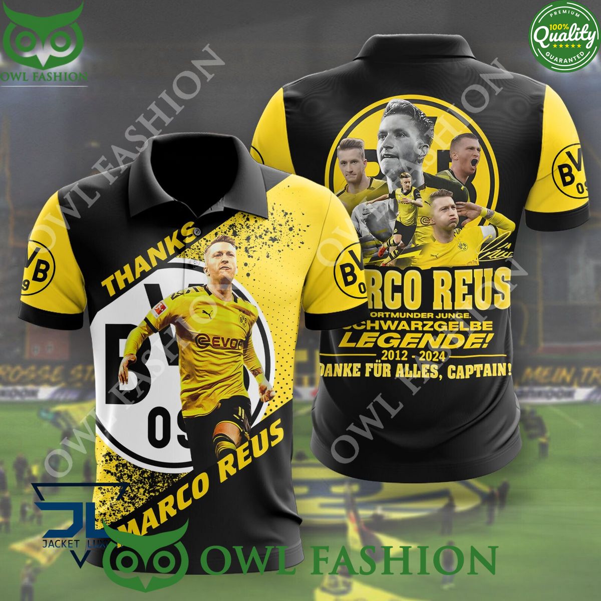 Borussia Dortmund Danke Fur Alles Captain Legende 2012 2024 3d shirt polo