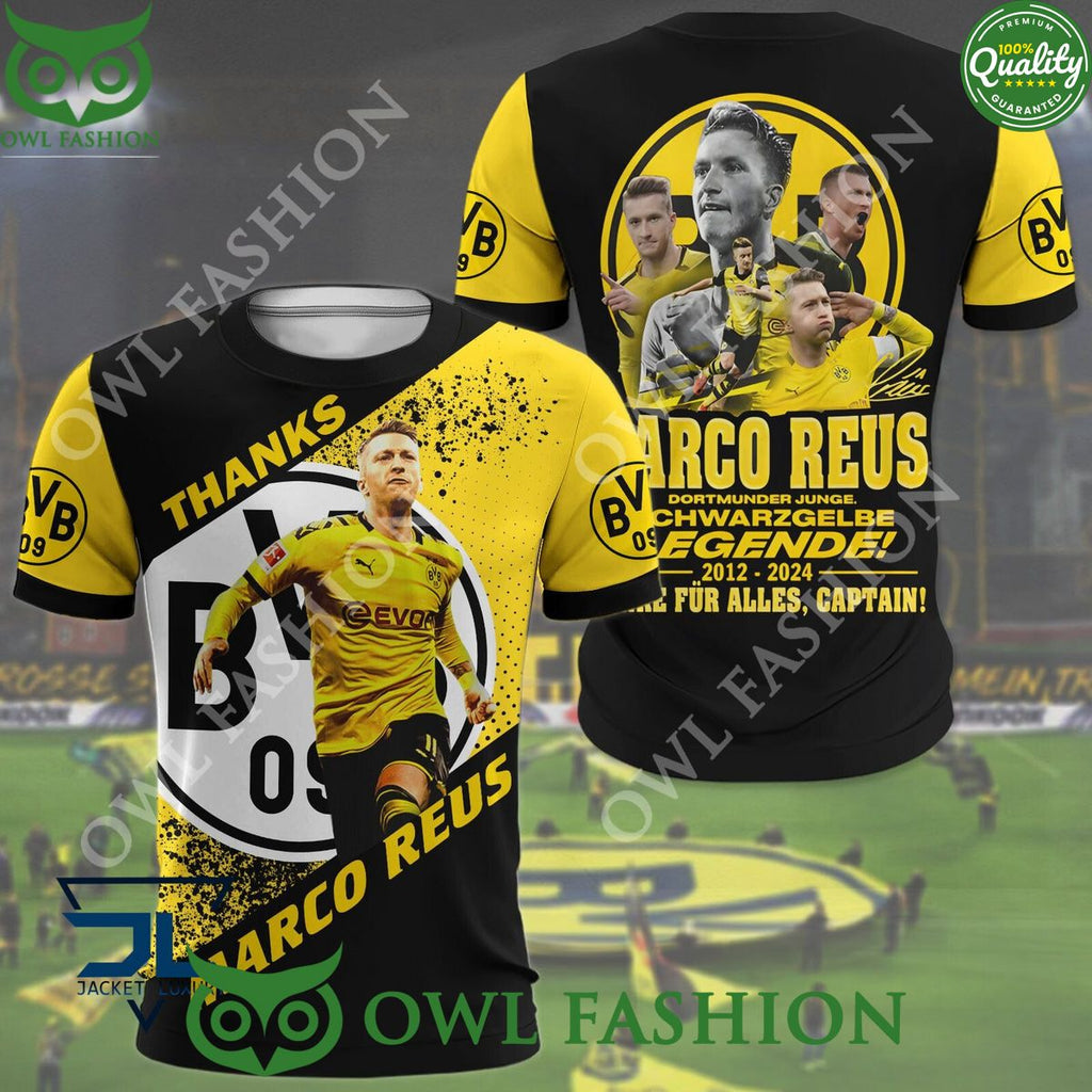 Borussia Dortmund Danke Fur Alles Captain Legende 2012 2024 3d shirt polo