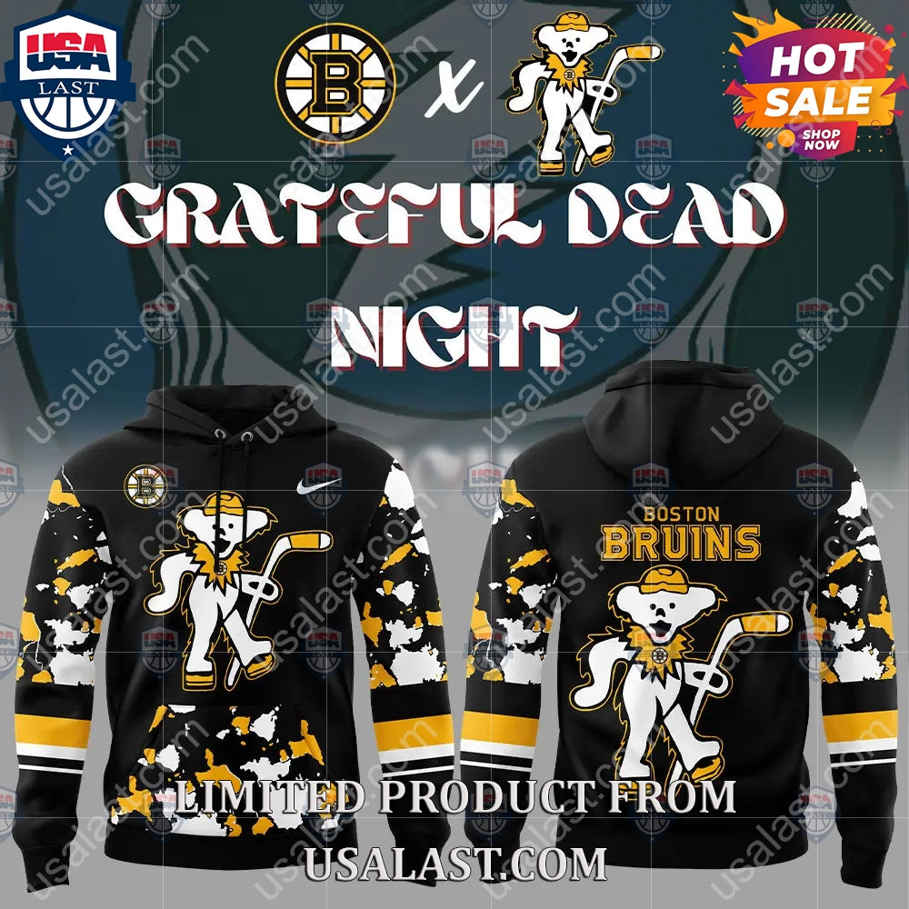 Boston Bruins NHL Grateful Dead Night Peanuts Hoodie