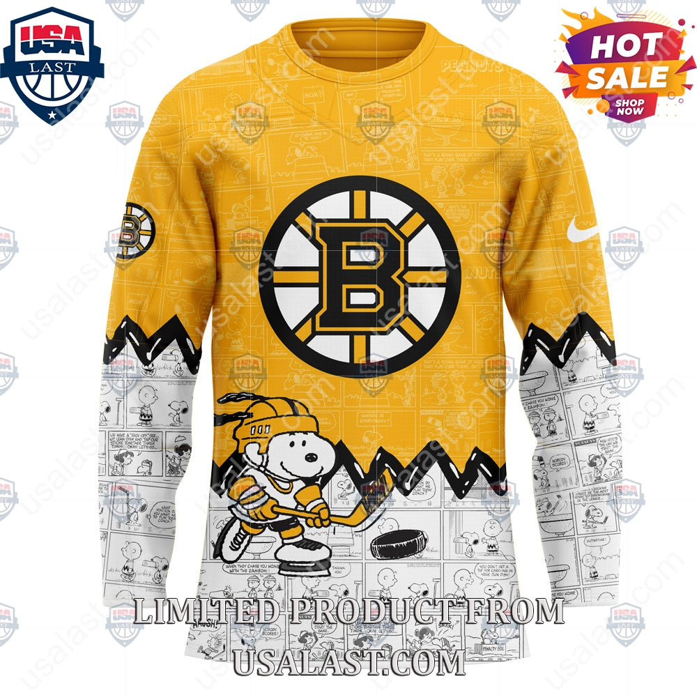 Boston Bruins NHL Happiness Is 75th Anniversary of Peanuts Hoodie