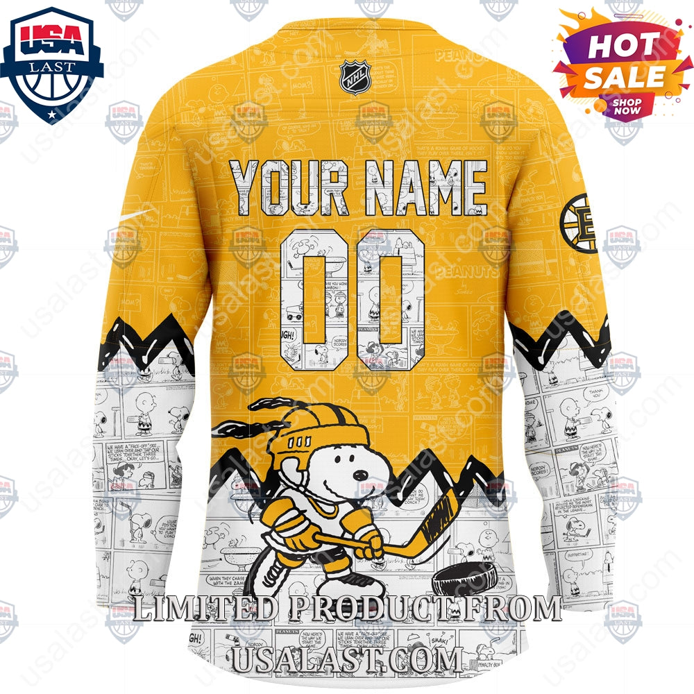 Boston Bruins NHL Happiness Is 75th Anniversary of Peanuts Hoodie