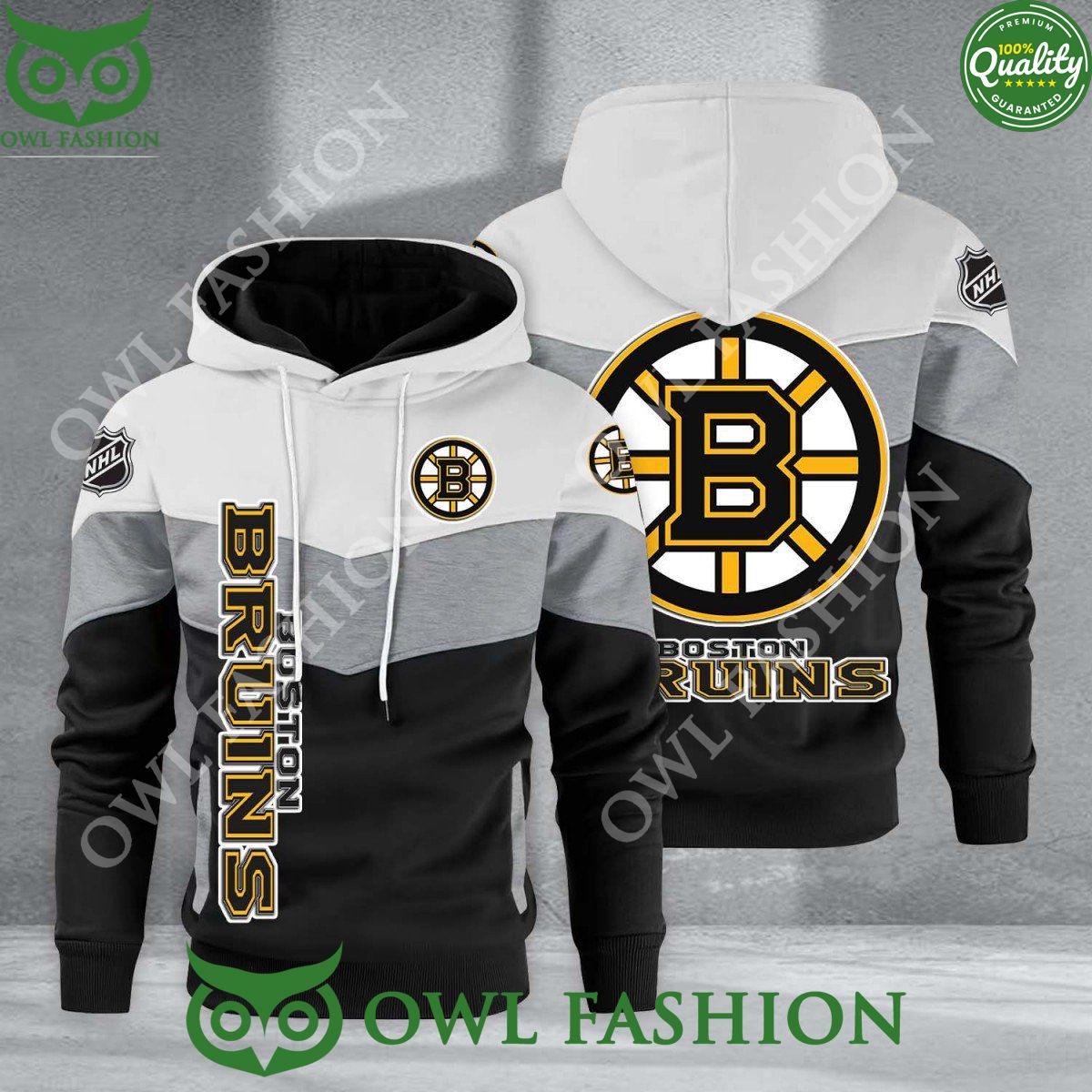 Boston Bruins NHL Hockey Black White Printed Hoodie