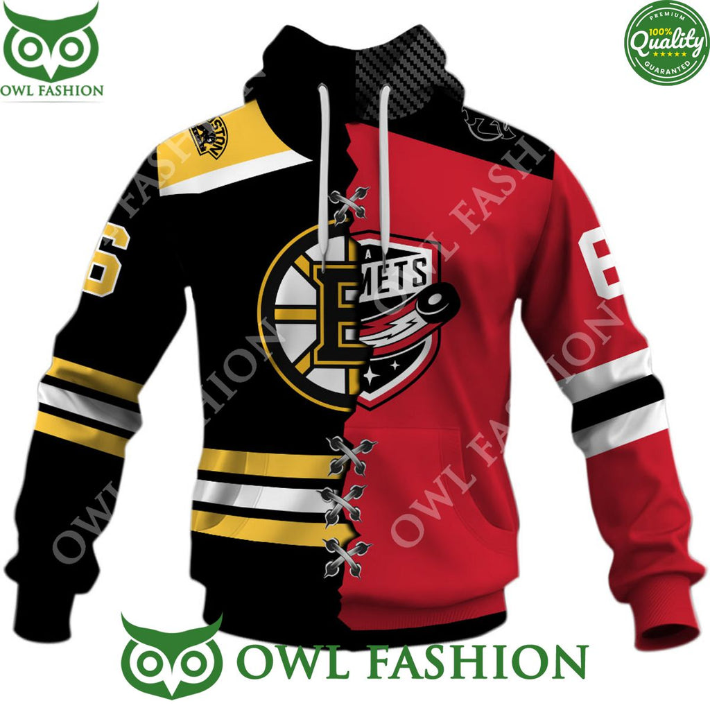Boston Bruins NHL x AHL Utica Comets Hockey Design For Dan Bruce printed hoodie Customize