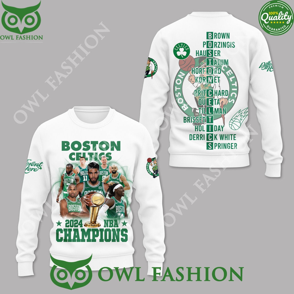 Boston Celtics 2024 NBA Champions Logo Green 3D t Shirt