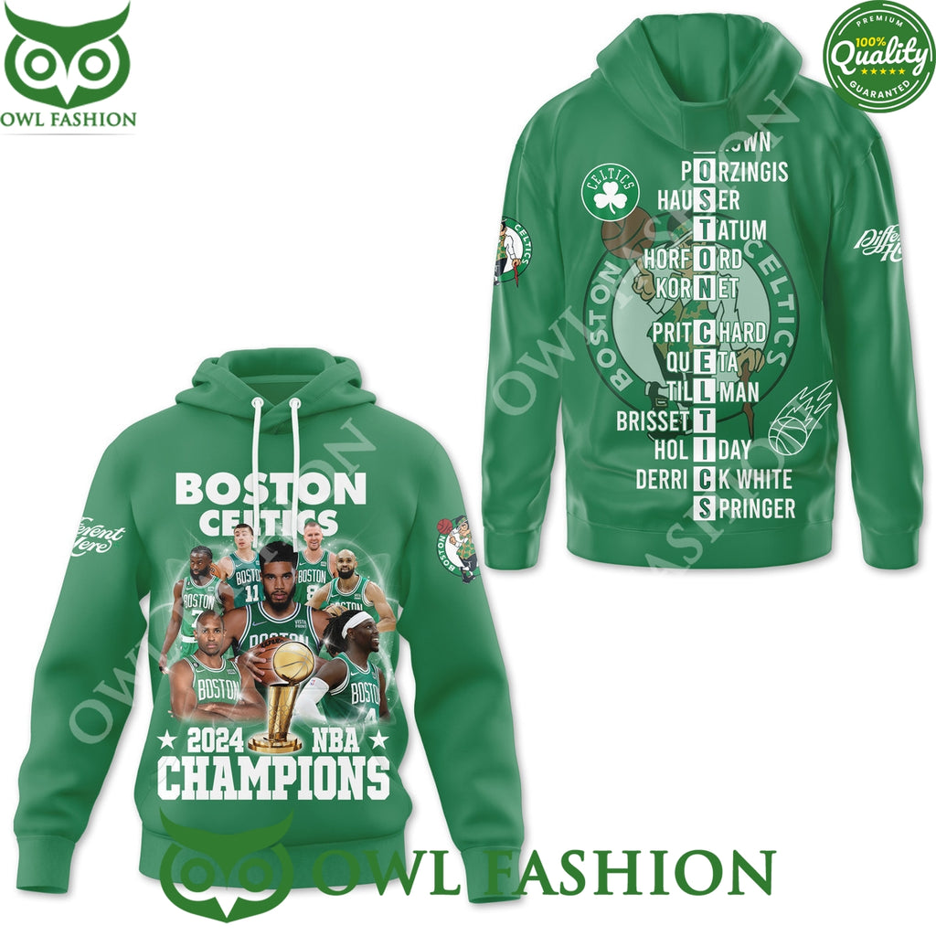 Boston Celtics 2024 NBA Champions Logo Green 3D t Shirt