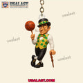 Boston Celtics Basketball Keychain, Hanging Ornament
