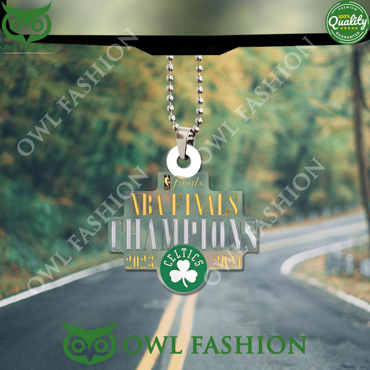 Boston Celtics Custom Shape NBA Champion 2023 2024 Acrylic Car Ornament