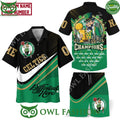 Boston Celtics Different Here Champions Custom name and number hawaiian shirt short