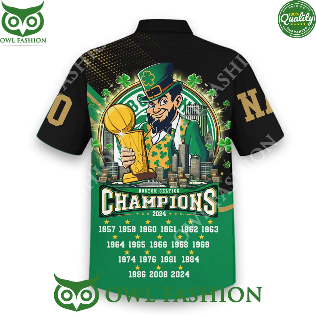 Boston Celtics Different Here Champions Custom name and number hawaiian shirt short
