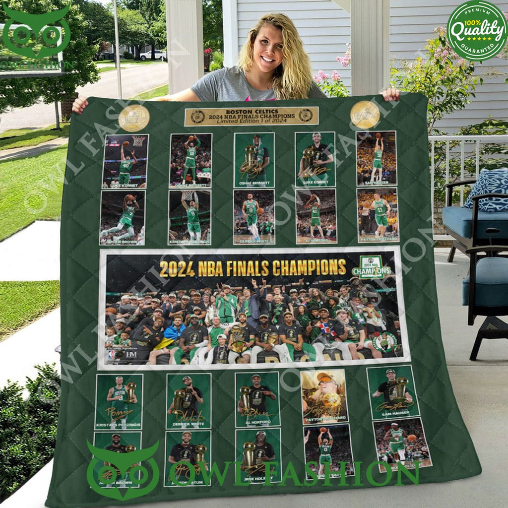 Boston Celtics NBA Finals Champion Players Card Quilt Blanket