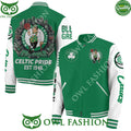 Boston Celtics Pride Est 1946 Green and White Baseball Jacket