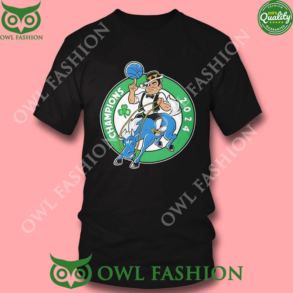 Boston Celtics Riding Dallas Mavericks Mascot 2024 Champions Logo Tshirt Hoodie