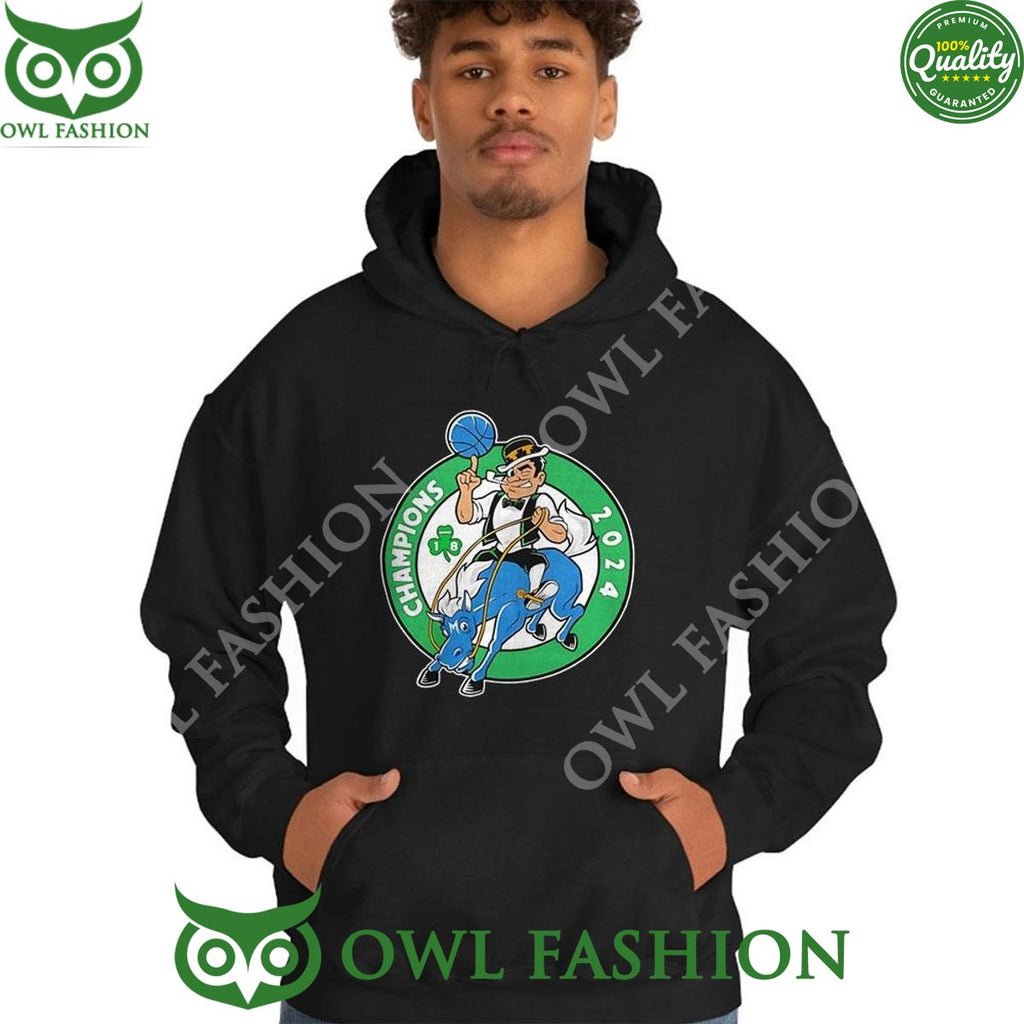 Boston Celtics Riding Dallas Mavericks Mascot 2024 Champions Logo Tshirt Hoodie