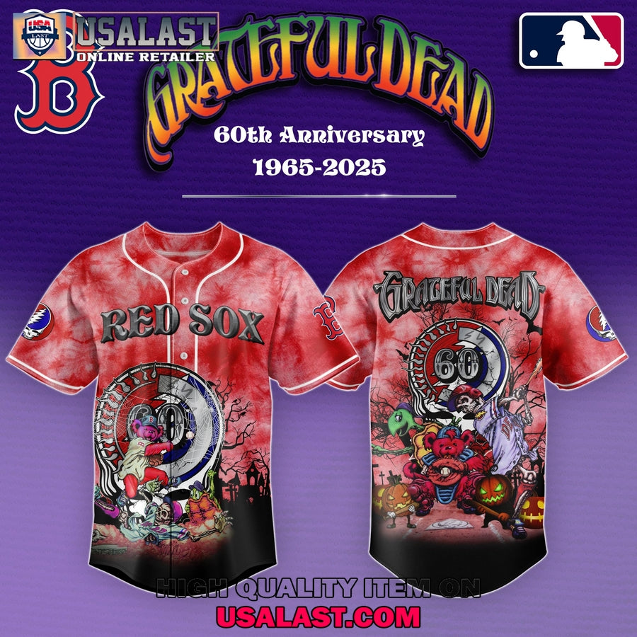 Boston Red Sox x Grateful Dead 60th Anniversary Baseball Jersey