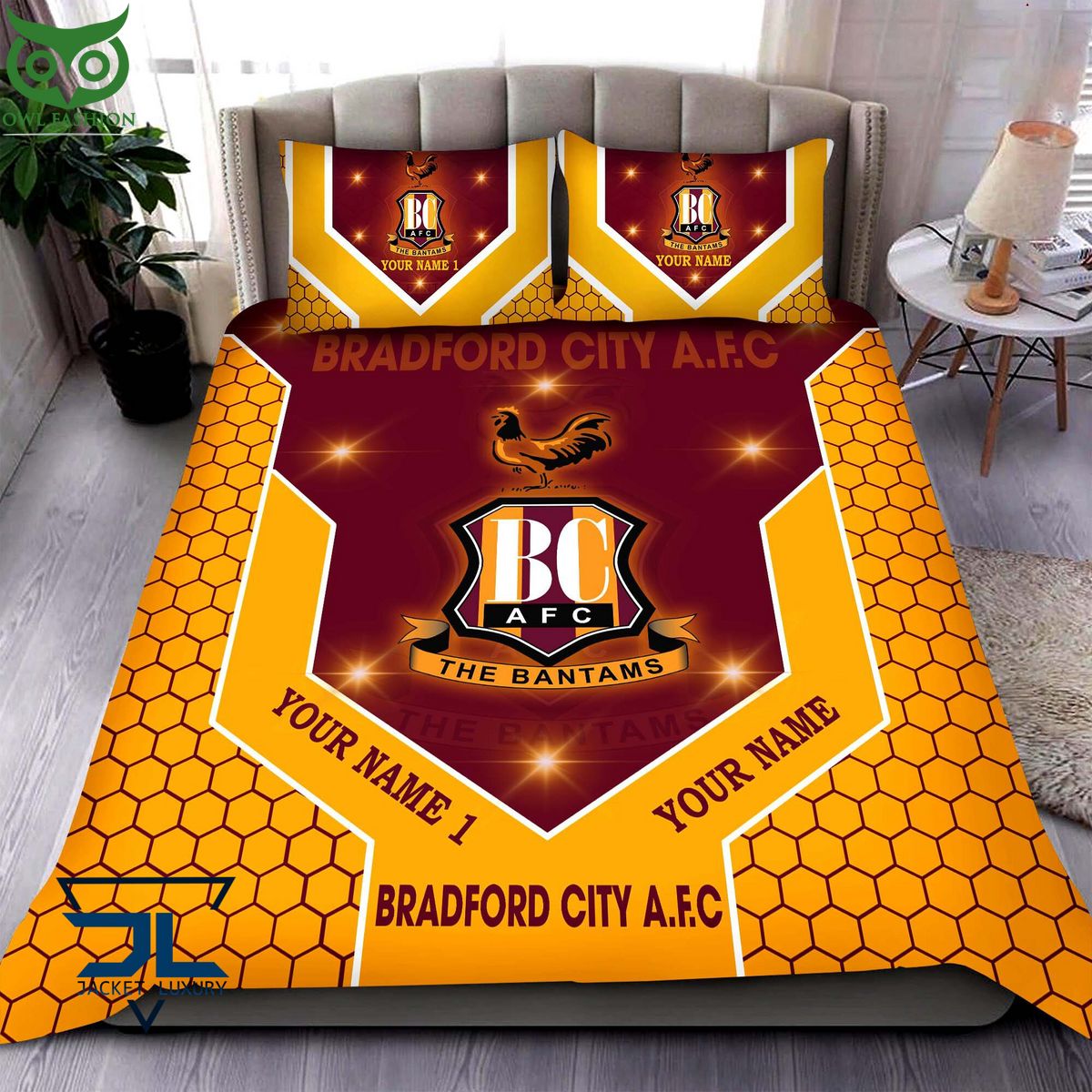 Bradford City Personalized EFL Bedding Set