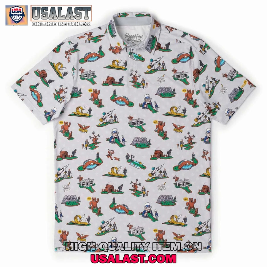 Breakfast Balls Life Liberty & Birdies Men Polo Shirt