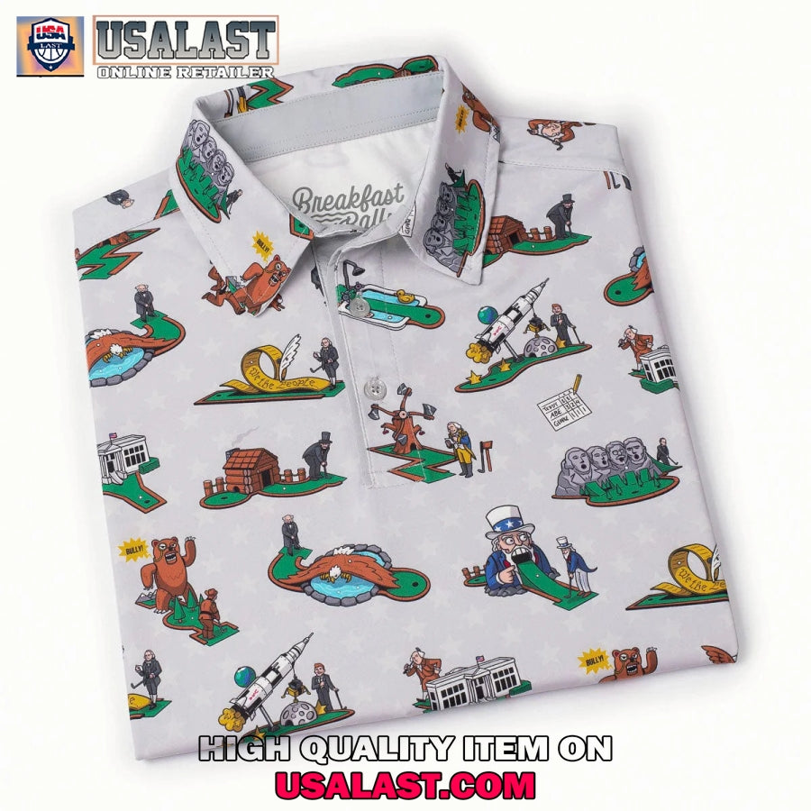Breakfast Balls Life Liberty & Birdies Men Polo Shirt