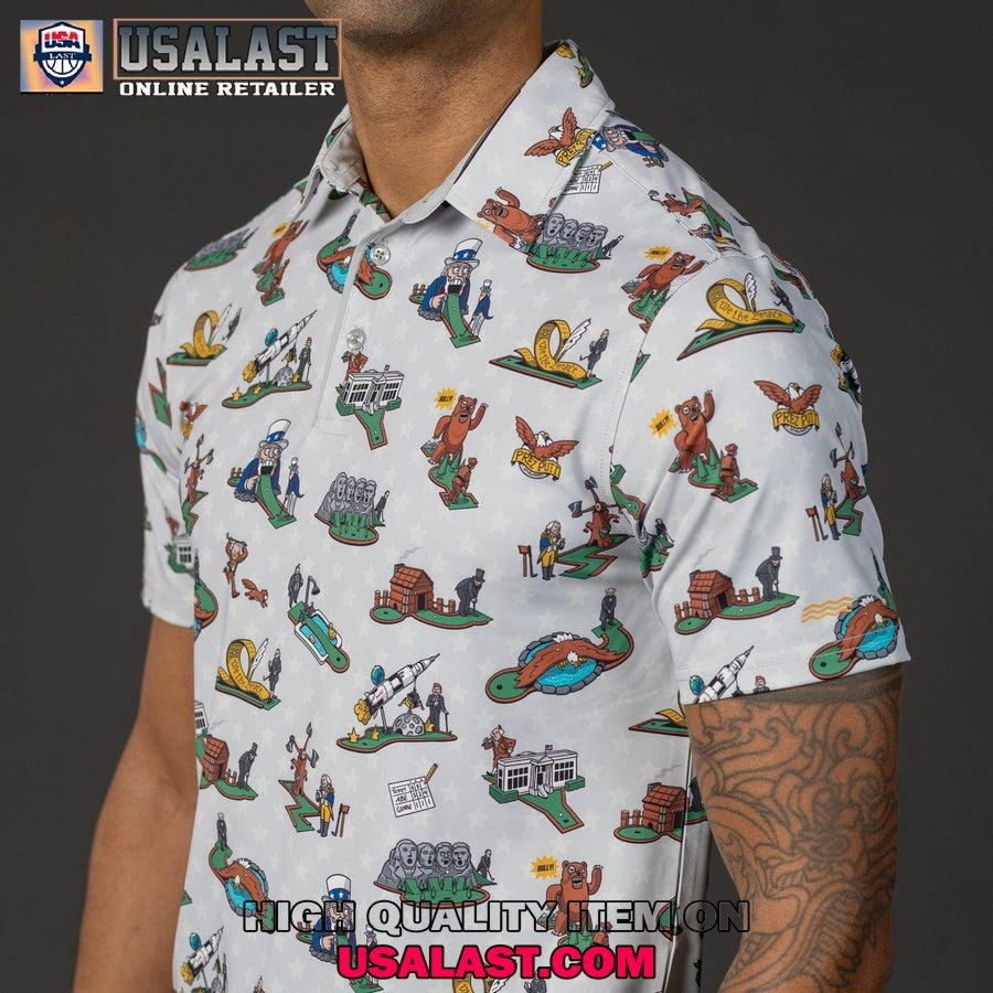 Breakfast Balls Life Liberty & Birdies Men Polo Shirt