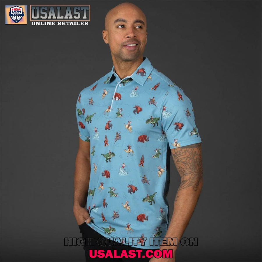 Breakfast Balls Teddy Rides Again Men Polo Shirt