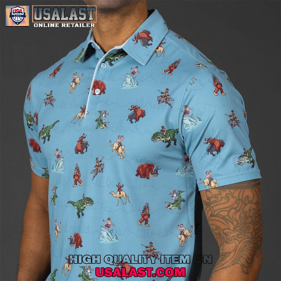 Breakfast Balls Teddy Rides Again Men Polo Shirt