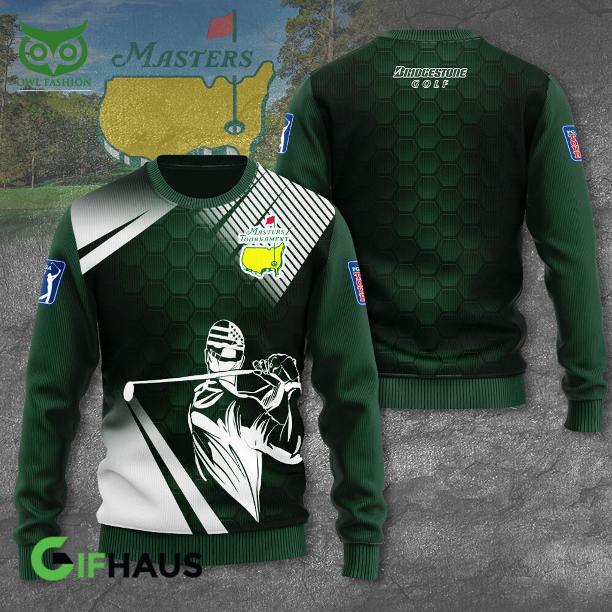 Bridgestone Golf Master Tournament 3D Polo Hoodie Longsleeves