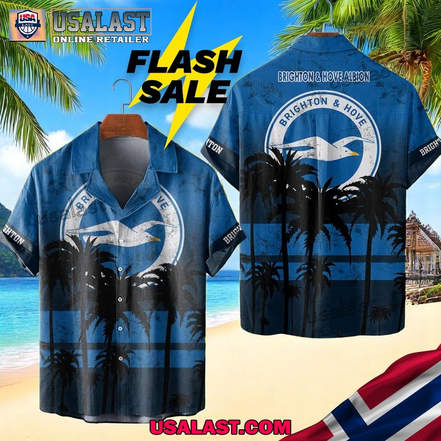 Brighton & Hove Albion Coconut Tree Style Hawaiian Shirt