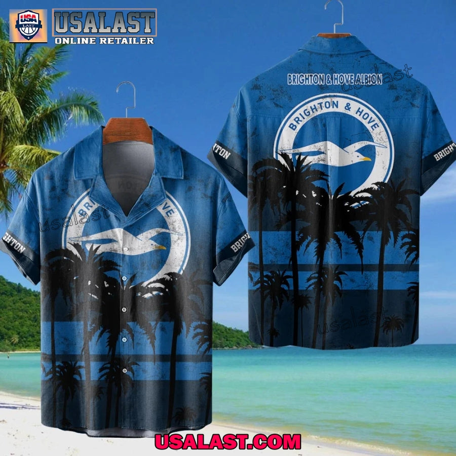 Brighton & Hove Albion Coconut Tree Style Hawaiian Shirt