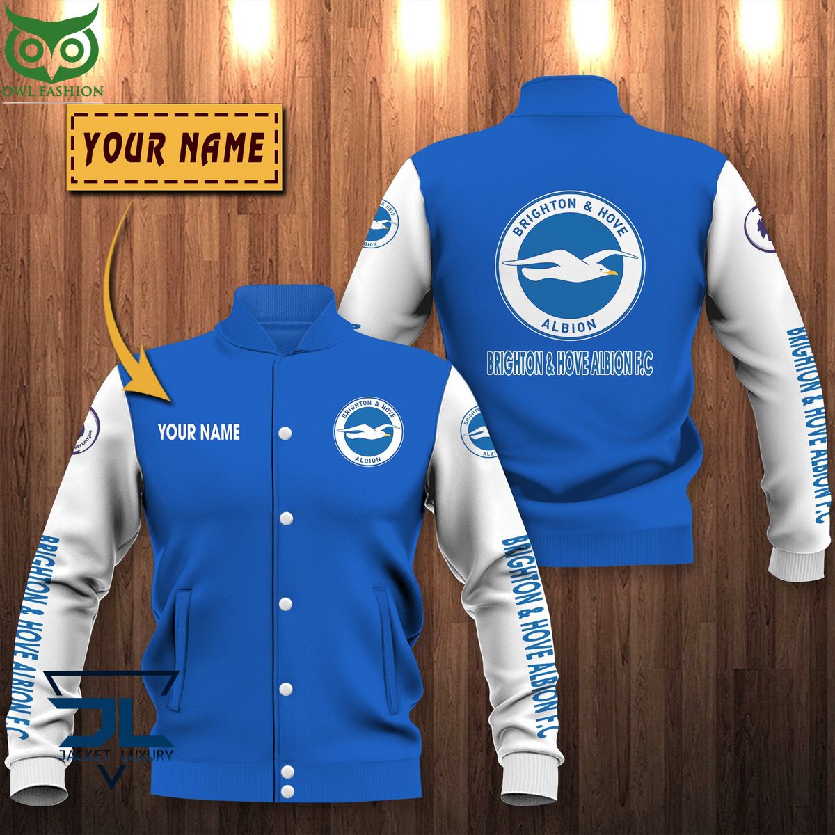 Brighton & Hove Albion F.C Premier League Custom Baseball Jacket